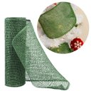 Ver imagem 1 de Tela Malha Tule Sisal Verde Decorativa Natal Luxo Rústico 25cm X 5 Metros
