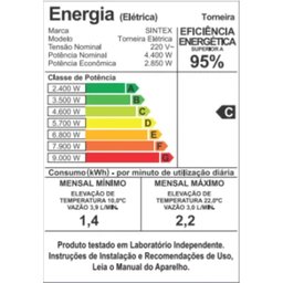 Torneira Elétrica Bica Baixa Branca 220v 4400w - E260 Sintex - 10
