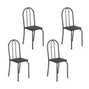 Ver imagem 1 de Kit 4 Cadeiras Tubular 89x37x42 cm Ane B Prato Preto/Prato