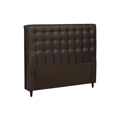 Cabeceira Cama Box Estofada Casal Casal Dama Suede Marrom Chocolate - Simbal