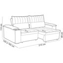 Ver imagem 4 de Sofá Retrátil Reclinável 3 Lugares Sala de Estar 210cm Hilst F04 Linho Bege - Lyam Decor