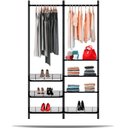 Ver imagem 1 de Guarda Roupa Closet Aramado Aberto Armário Modulado Roupeiro 1,30m - Preto