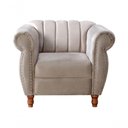 Ver imagem 4 de Sofá Realeza 4 Lugares Fixo 146cm Suede Bege 080 Bella Decor