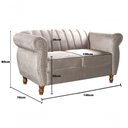 Ver imagem 2 de Sofá Realeza 4 Lugares Fixo 146cm Suede Bege 080 Bella Decor