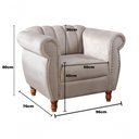 Ver imagem 7 de Sofá Realeza 4 Lugares Fixo 146cm Suede Bege 080 Bella Decor