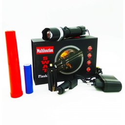 Lanterna Tática Led Swat 250000W Com Zoom Bateria Sinalizado - 5 Lanterna Tática Led Swat 250000W Com Zoom Bateria Sinalizado - 5