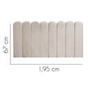 Ver imagem 2 de Painel Estofado Luxo Nuvem Alanis 195cm King Size para Cama Box Corino Bege - Gat Magazine