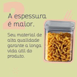 Kit 12 Potes Herméticos de Plástico 1l Potinhos com Tampa Porta Mantimentos Chumbo Plasvale - 5