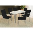 Ver imagem 1 de Mesa Sala Elba 120 + 6 Cad Amsterdã Niquel/Pto Kappesberg
