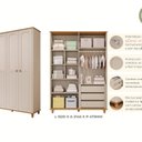 Ver imagem 5 de Guarda-Roupa de Bebê 4 Portas 3 Gavetas Bala de Coco Off White/Nature Expresso Móveis Branco