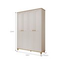 Ver imagem 3 de Guarda-Roupa de Bebê 4 Portas 3 Gavetas Bala de Coco Off White/Nature Expresso Móveis Branco