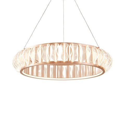Lustre Pendente Nordecor Wavy 2945 Ouro Champagne Led Bivolt