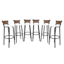 Ver imagem 1 de Kit 6 Banquetas 80cm para Balcão Ilha Bancada Área Gourmet Encosto em Junco Banco Itagold