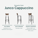 Ver imagem 4 de Kit 6 Banquetas 80cm para Balcão Ilha Bancada Área Gourmet Encosto em Junco Banco Itagold