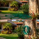 Ver imagem 4 de Enrolador de Mangueira para Jardim Suporte Engate Rápido em Aço