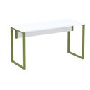 Ver imagem 1 de Mesa Escritório P25 Tub Pandin 170 Cm (larg) X 70 Cm (prof) Tampo Mdp Branco Pé Aço Tubular Verde