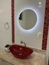 Ver imagem 2 de Espelho Redondo 80cm X 80cm com Led a Pilha ou Fonte.:branco Frio a Pilha