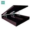 Ver imagem 1 de Cama Box com Baú Casal Bipartida Madeira Abertura Pneumática Marrom Colchão Dos Sonhos