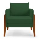 Ver imagem 6 de Kit 1 Sofá Namoradeira e 2 Poltronas Lana Veludo Verde Base de Madeira - D’Rossi