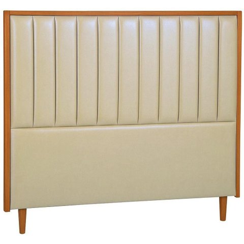 Cabeceira Estofada Casal Imperial Couro Bege 140 Cm