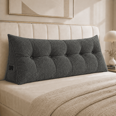 Almofada Encosto Triangular Cama Leitura Cabeceira Boucle