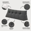 Ver imagem 6 de Almofada Encosto Triangular Cama Leitura Cabeceira Boucle