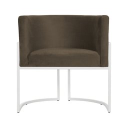 Poltrona Luana Base Branca Linho Cores - DS Estofados Cinza - 1