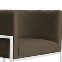 Ver imagem 3 de Poltrona Luana Base Branca Linho Cores - DS Estofados Cinza
