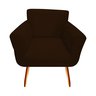 Poltrona Decorativa Sabrina Suede Marrom Pés Madeira Mz Decor - 1