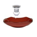 Ver imagem 1 de Cuba de Vidro Abaulada 51cm Vermelho Cereja + Valvula Click