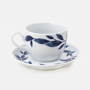 Xícara para Chá Blue Pottery com Pires Blue Gardenia