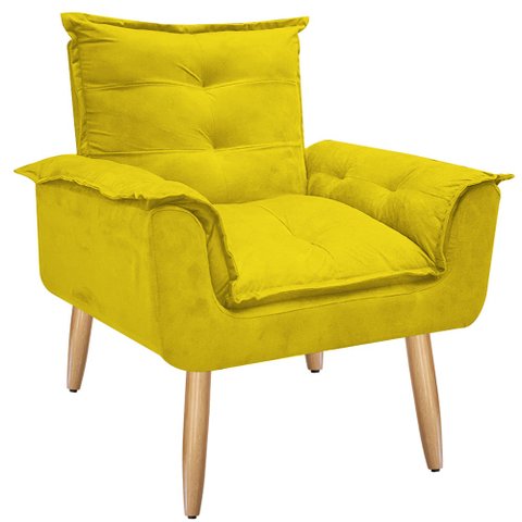 Poltrona Opala para Amamentação Decorativa Tecido Suede Para, Quarto, Sala de Estar e Recepção Pés P