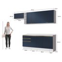 Ver imagem 4 de Armário de Cozinha Completa Garrafeiro 100% Mdf 280cm Branco/azul Profundo Celeste Kappesberg