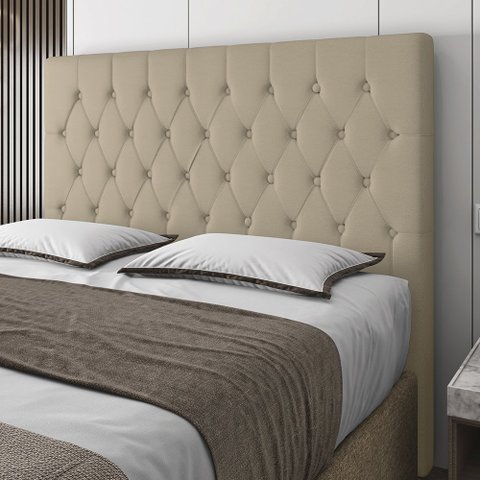 Cabeceira King Size Potenza 193cm Material Sintético Bege c/ Frame Italian Flex