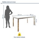 Ver imagem 4 de Conjunto Sala de Jantar 6 Lugares Retangular Tampo MDF 160x85cm Mesa Smart com Cadeiras Lodelô Branco/Cromado/Serragem