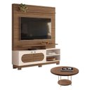 Ver imagem 1 de Estante Home Theater Axis Castanho Off White com Mesa de Centro Sky Castanho - Hb Móveis