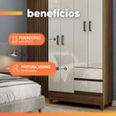 Ver imagem 4 de Guarda Roupas Solteiro 4 Portas 2 Gavetas Nix