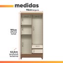 Ver imagem 3 de Guarda Roupas Solteiro 4 Portas 2 Gavetas Nix
