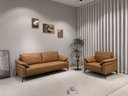 Ver imagem 1 de Sc-8807 Conjunto Internacional Sofá 2,01m com 2 Poltronas Caramelo Material Ecológico Sala Premium