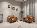 Ver imagem 2 de Sc-8807 Conjunto Internacional Sofá 2,01m com 2 Poltronas Caramelo Material Ecológico Sala Premium