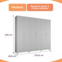 Ver imagem 3 de Guarda-Roupa Casal 6 Portas Reflecta 3 Gavetas Essence Yescasa