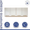 Ver imagem 2 de Armário Aéreo Guarapari 4 Portas 2 Prateleiras MDP 160cm Branco