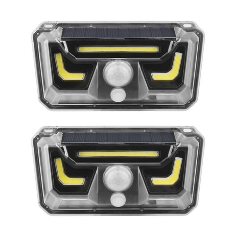 Luminaria Solar Arandela Parede Kit 2 Uni Iluminaçao Led Parede Luz Externa Bionic Sensor Movimento 
