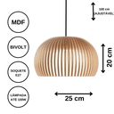 Ver imagem 3 de Luminária Teto tipo Pendente em MDF UNIVERSO Completa -:Preta