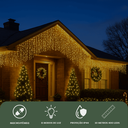 Ver imagem 3 de Cascata 10 Metros com 400 Led Lampadas Led Pisca Natal Branco Quente Luvinco