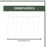 Cascata 10 Metros com 400 Led Lampadas Led Pisca Natal Branco Quente Luvinco - 2