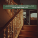 Ver imagem 6 de Cascata 10 Metros com 400 Led Lampadas Led Pisca Natal Branco Quente Luvinco
