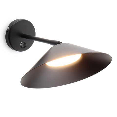 Luminária de Parede Topo Preto Branco Quente 3000k Bivolt 12W com Botão para Ambientes Internos