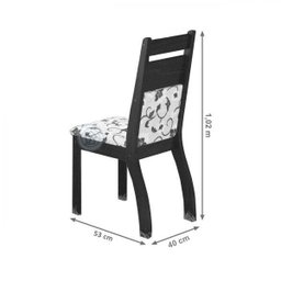 Conjunto Sala de Jantar Mesa Lina 6 Cadeiras Kiara Espresso Móveis - 3