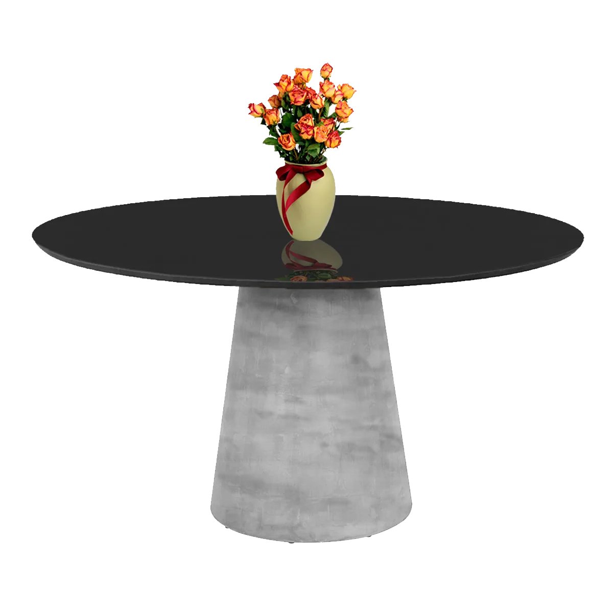 Mesa De Jantar Cone Cimento Rustico Com Tampo Coverglass Tatu Bola ...